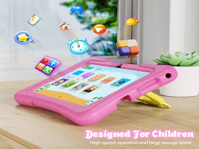 Easy-grip 7 Inch Children's Tablet Non-slip Surface Android 7 Quad Core With Reinforced Corners Factory Direct For Small Hands